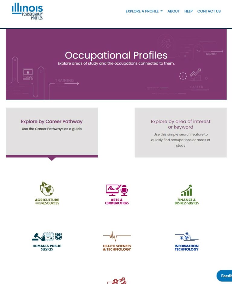 Occupational Profiles launch on Illinois Postsecondary Profiles website ...