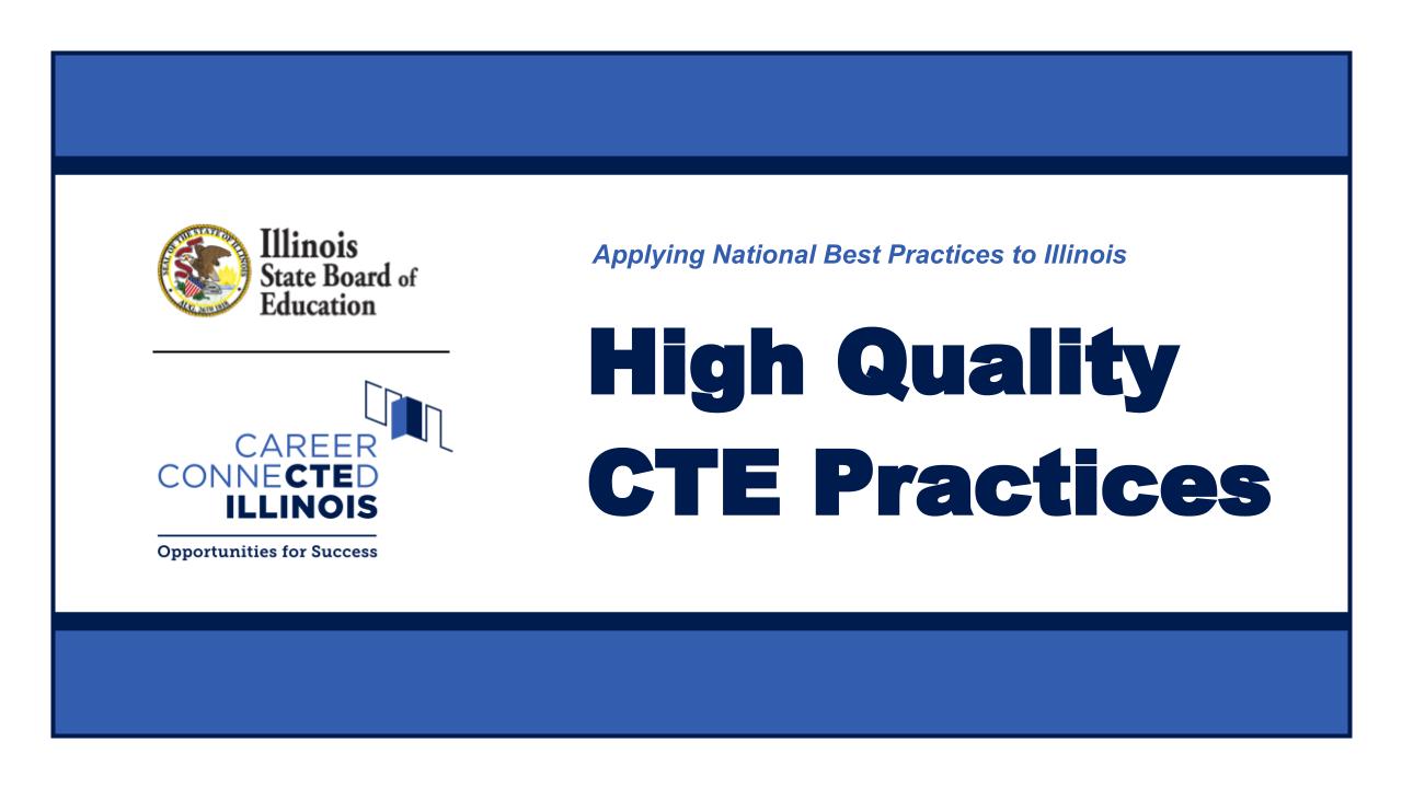 High Quality CTE Practices National Landscape Webinar Registration - June 2022 - Title Image